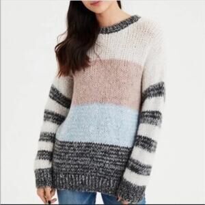 American Eagle Jegging Fit Sweater striped wool blend womens size L